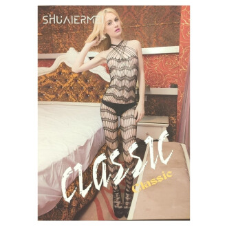 Women Fishnet Sheer Breathable Full Body Stocking Lingerie Fishnet Bodysuits Free Size Black Color