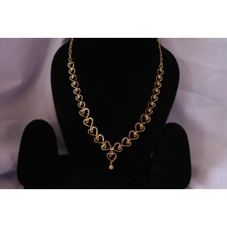 1gram micro gold beautiful love desgain neckless