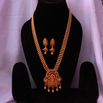 Gold Polish God Laxmi Desing Pendant Set