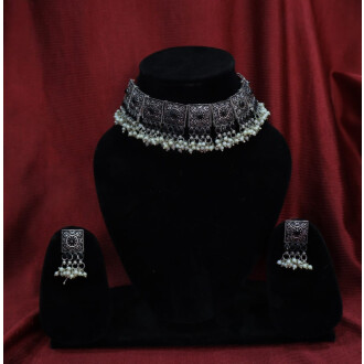 Oxdised choker set