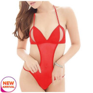 Lingerie Satin Baby Doll with G-String Free Size Red Color