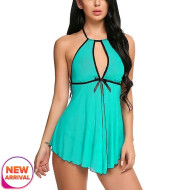 Lingerie Sexy Babydoll With aG-String Panty Dress Free Size Aqua Color