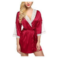 Women Satin Plain Robe lingerie