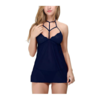 Women's Blended Solid Babydoll Lingerie