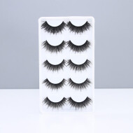 XimiVogue 5D Natural Thick False Eyelashes (Black and Red) (5 Pairs)