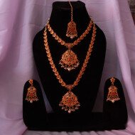 Gold Polish  fancy style neckless set