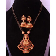 Gold Polish God Laxmi Desing Pendant Set