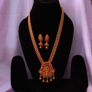 Gold Polish God Laxmi Desing Pendant Set